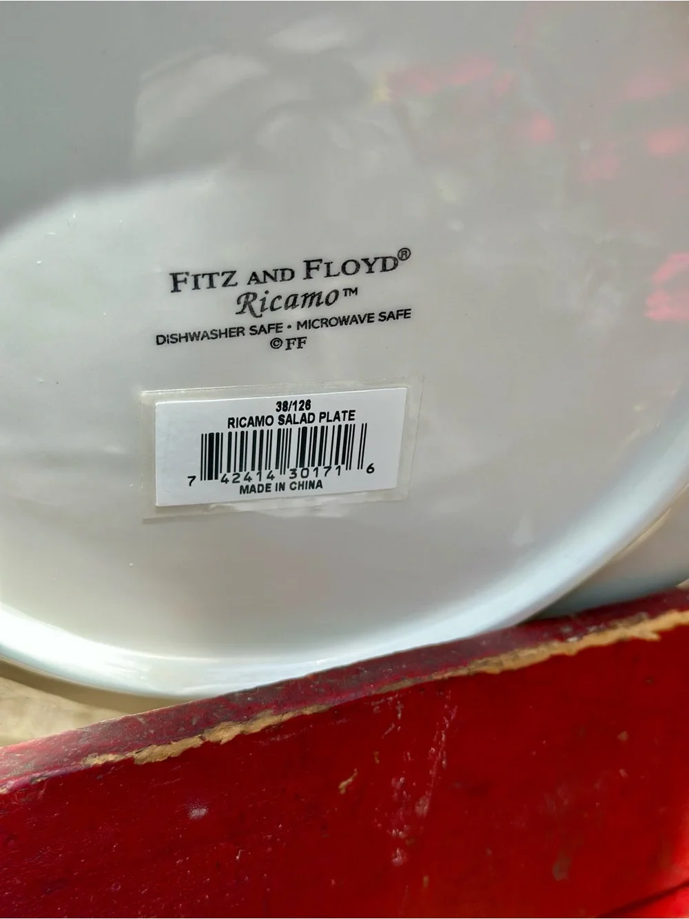 Fitz and Floyd Ricamo Rooster Salad Plates Set of 3 Blue Rim 9 inch